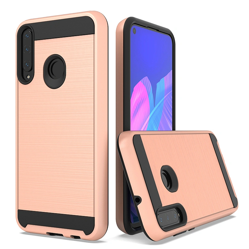 Customize Logo Tpu Brush Metal Mobile Phone Case For Huawei P40 Lite Y6P Y7P Y5P 2020
