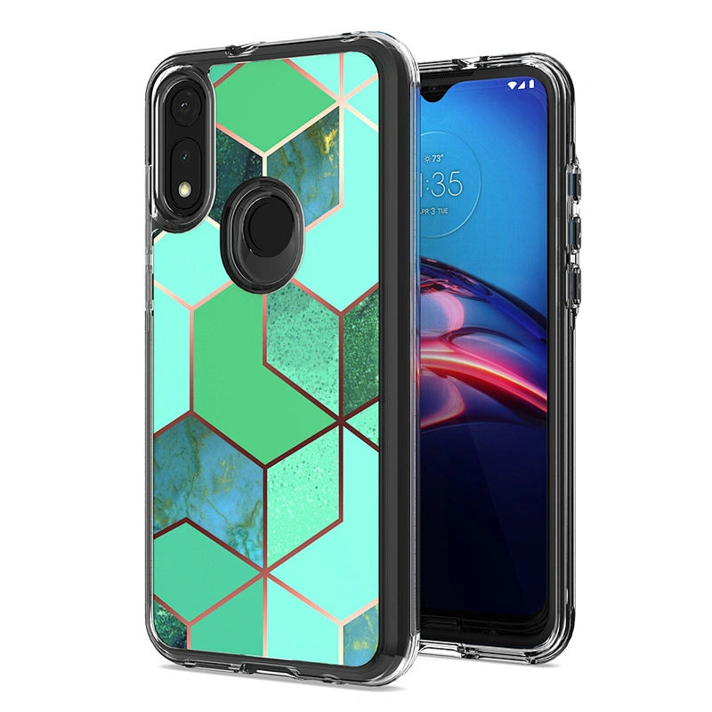 Groove design wholesale custom imd marble cell phone case for Motorola E7 E 2020