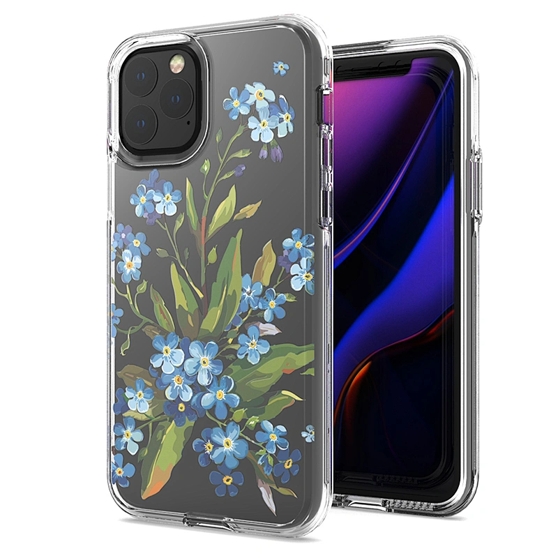 Hybrid 2 In 1 Print Phone Case for iphone 11,Transparent Clear Back Cover Case for iphone 11