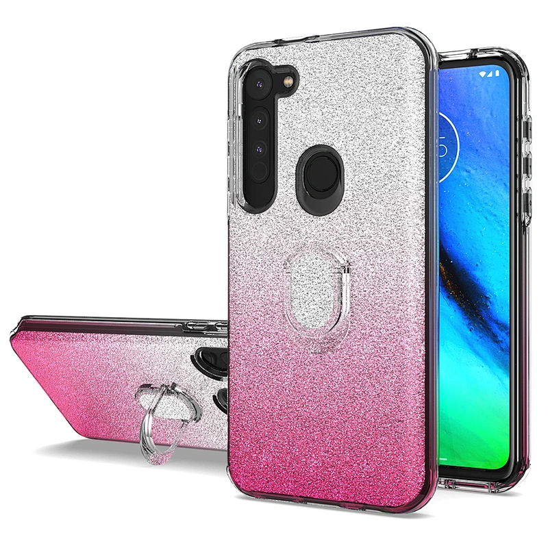 Bling sparkle ring stand case phone cover for Motorola Moto G8 Plus Power G Stylus