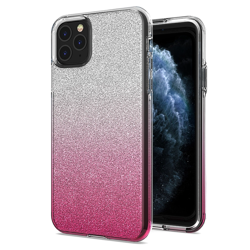 3 in 1 Combo Bling Gradient Glitter Flash Paper Phone Case For IPhone Xr Xs Max 11 Pro Max 12