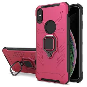 Purple color cell phone case with rotatable ring kickstand for iPhone X XR XS Max