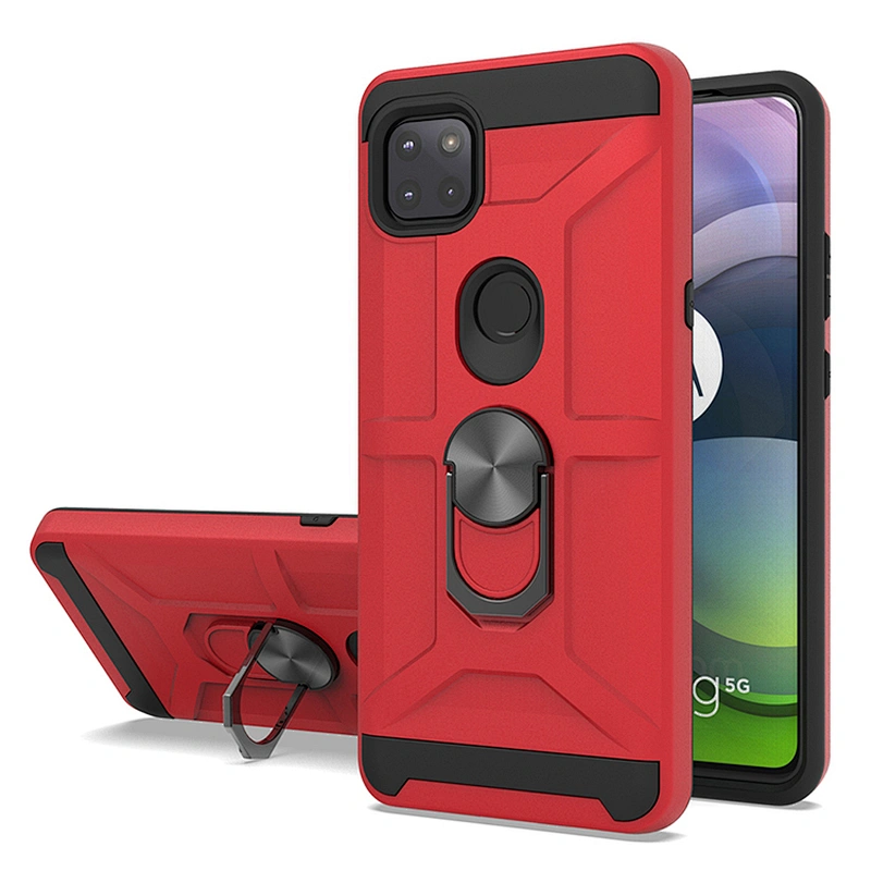 Protective hybrid PC TPU 2 in 1 360 ring holder smartphone case for Moto G 5G One 5G Ace