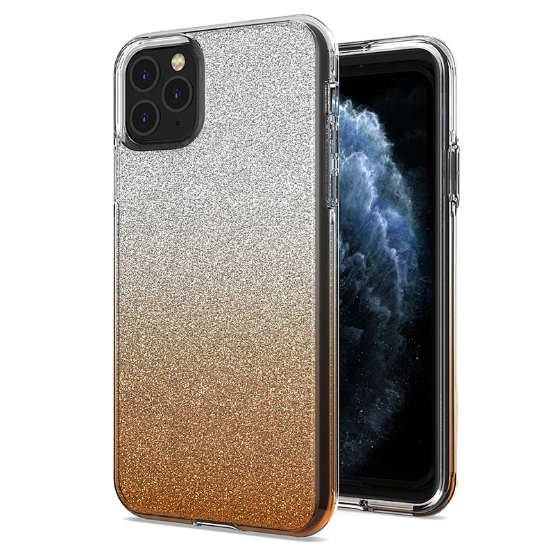 Shiny Bling Gradient Color Glitter High Transparent Cell Phone Case For IPhone Xr Xs Max 11 Pro Max 12