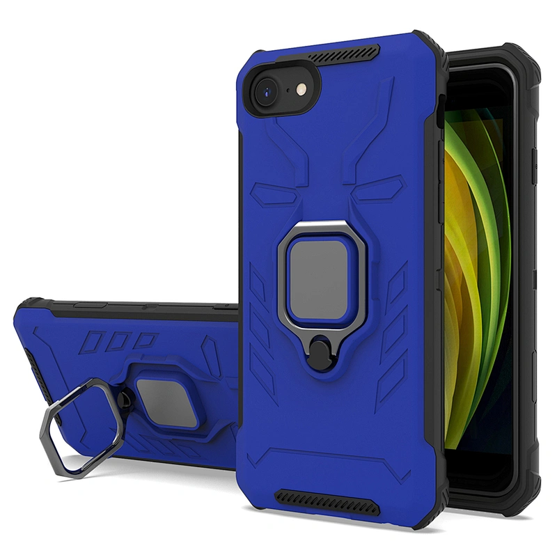 Exclusive iron design phone cases with upgraded metal ring with ring for iPhone 7 8 SE