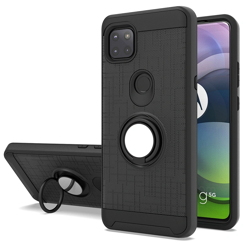 360 Degree Ring Holder Mobile Covers Smartphone Cases for Motorola G One Ace 5G