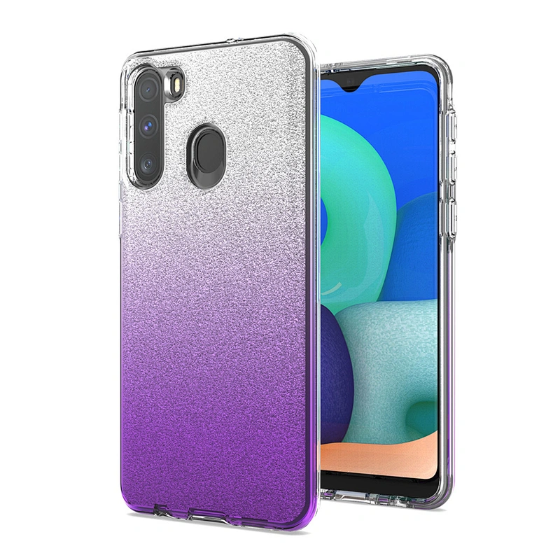 3 in 1 transparent phone case glitter paper hard back cover para for SAMSUNG A51 A10S A20S A11