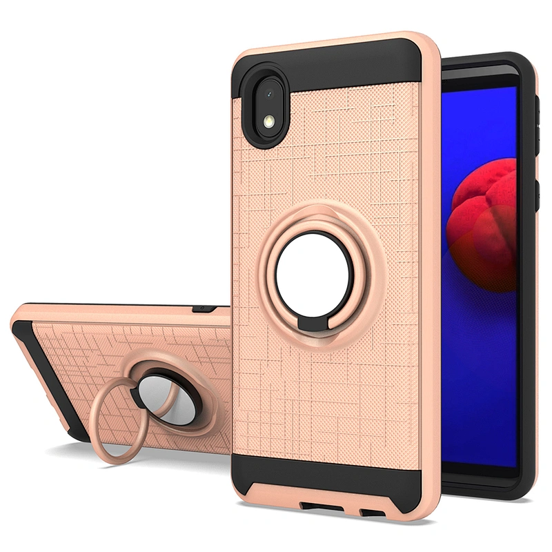 Hot products mobile accessories cell phone case covers with 360 degree ring holder for Samsung A01 Core