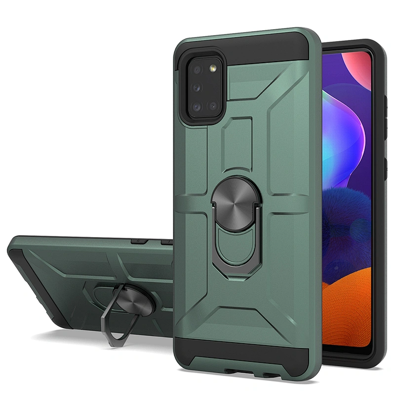 Men design heavy protection phone cases cover with metal ring for Samsung Galaxy A31