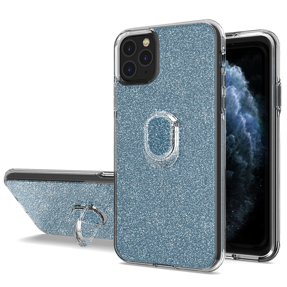 China factory fancy glitter smart phone cases with crystal mini ring for Apple iPhone 11 Pro Max