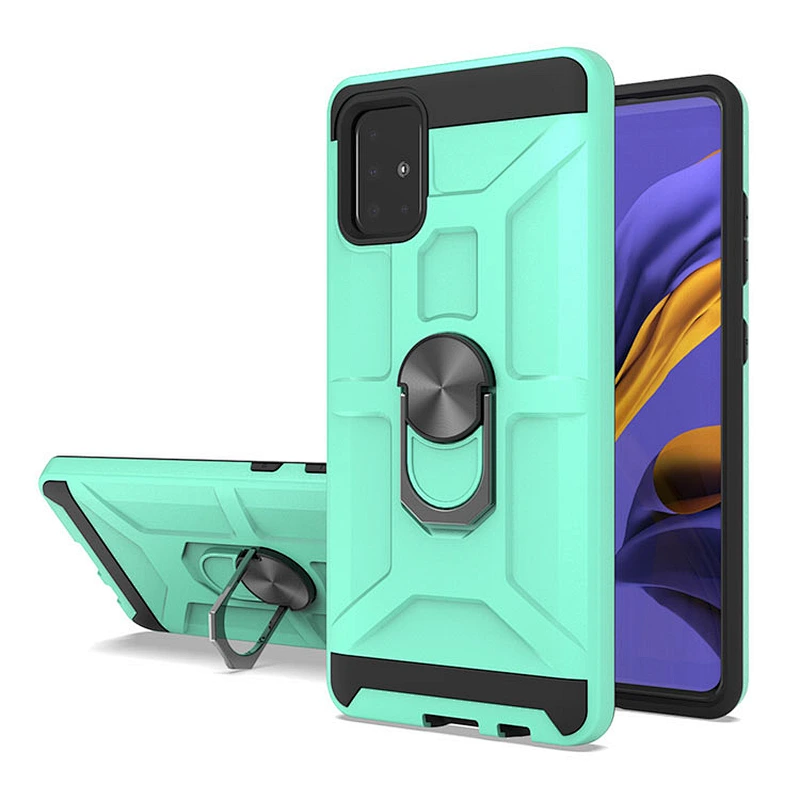 360 Degree Rotatable Metal Ring Kickstand Matte Finish Smart Phone Case For Samsung A51