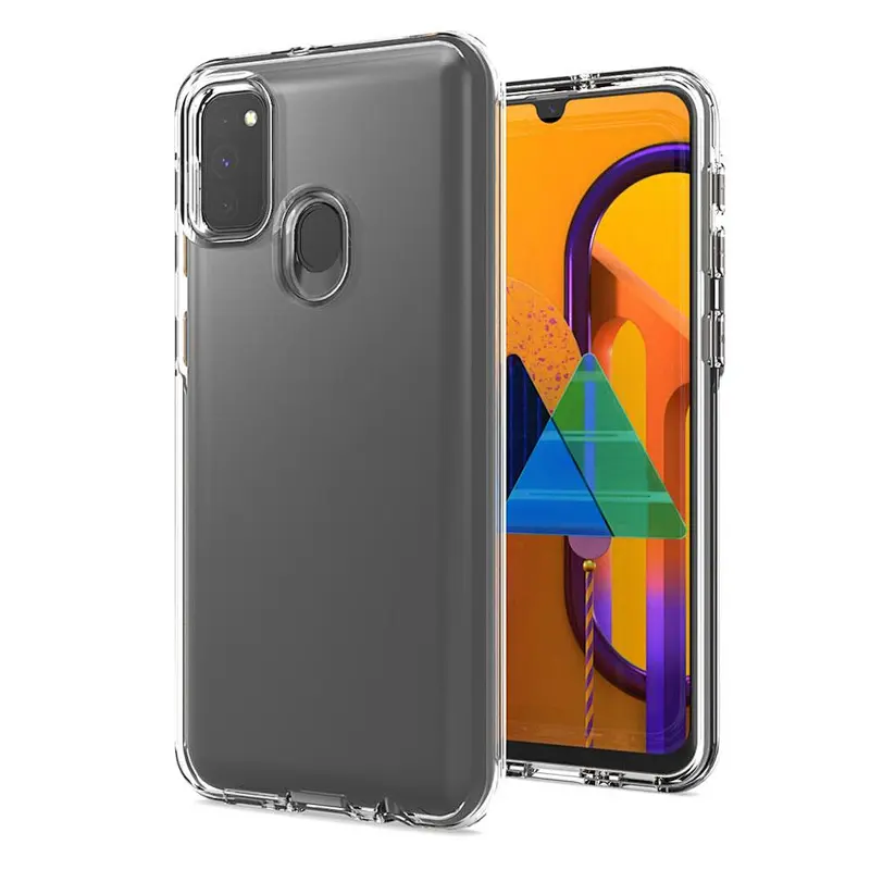 Transparent mobile back cover high clear phone cases with customized printing for Samsung M30S