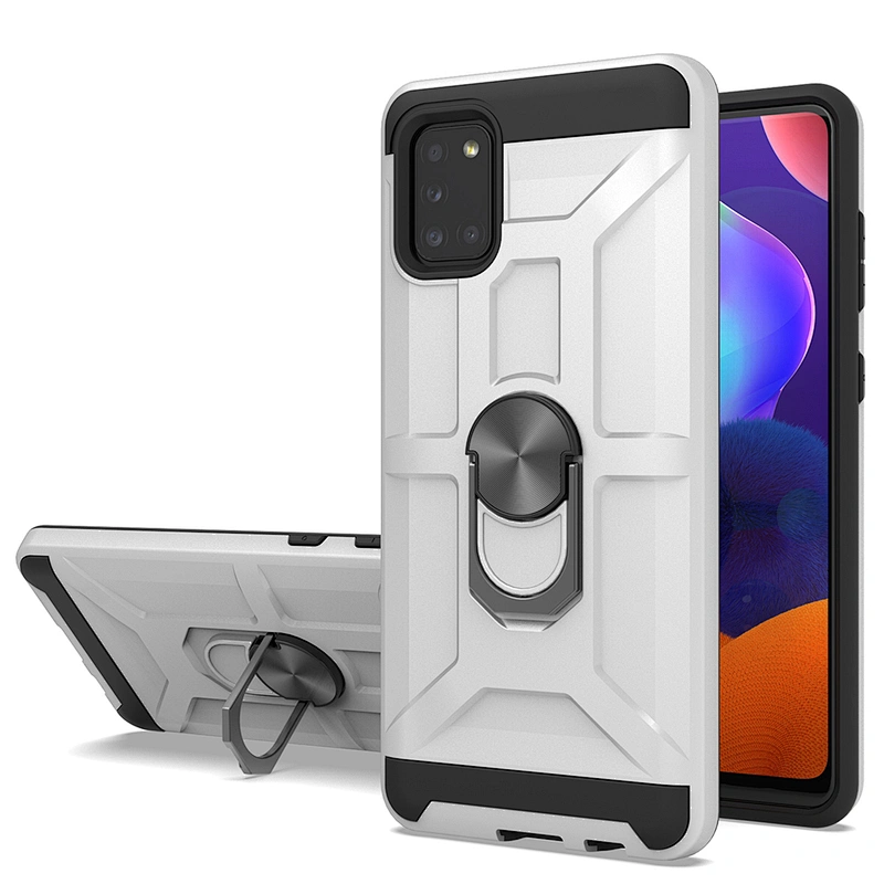 Men design heavy protection phone cases cover with metal ring for Samsung Galaxy A31