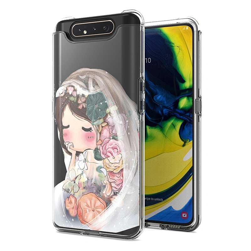 Transparent phone accessories clear tpu pc customized combo back housing for Samsung A80 A90
