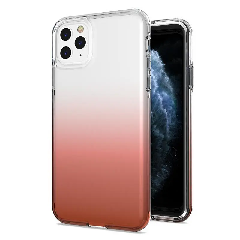 Hybrid Glitter Gradient PC TPU double layer bling phone case for  iPhone 11 pro max