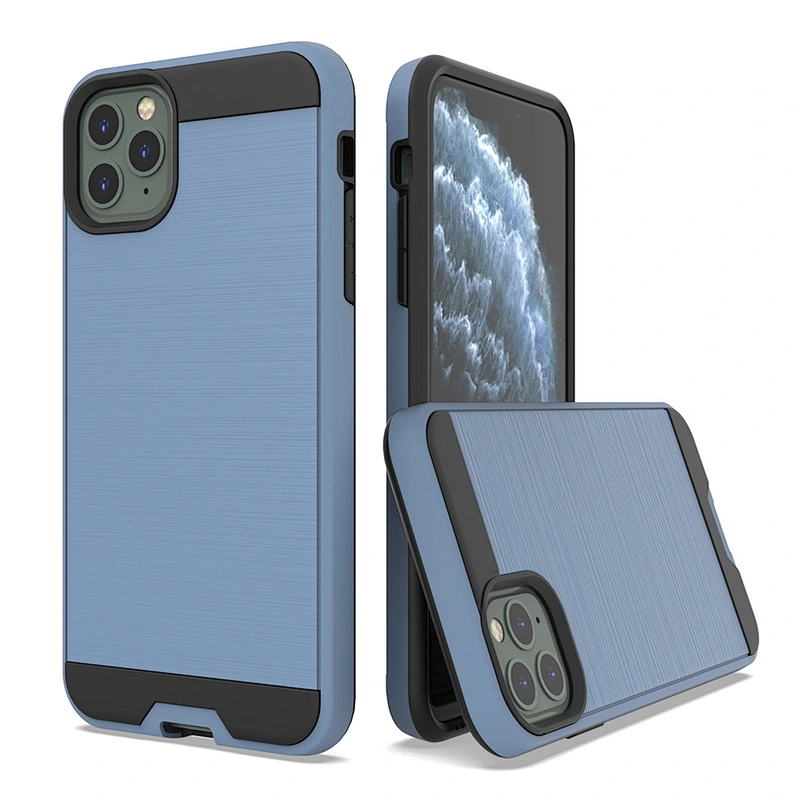 Brushed Metal 2 in 1 Combo Soft TPU Case Phone Covers For IPhone Xr Xs Max 11 Pro Max 12