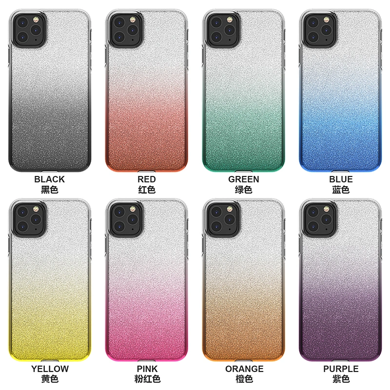 Women gradient Bling colors Flash Paper Shiny phone cases For IPhone 11 pro xs xr max 12
