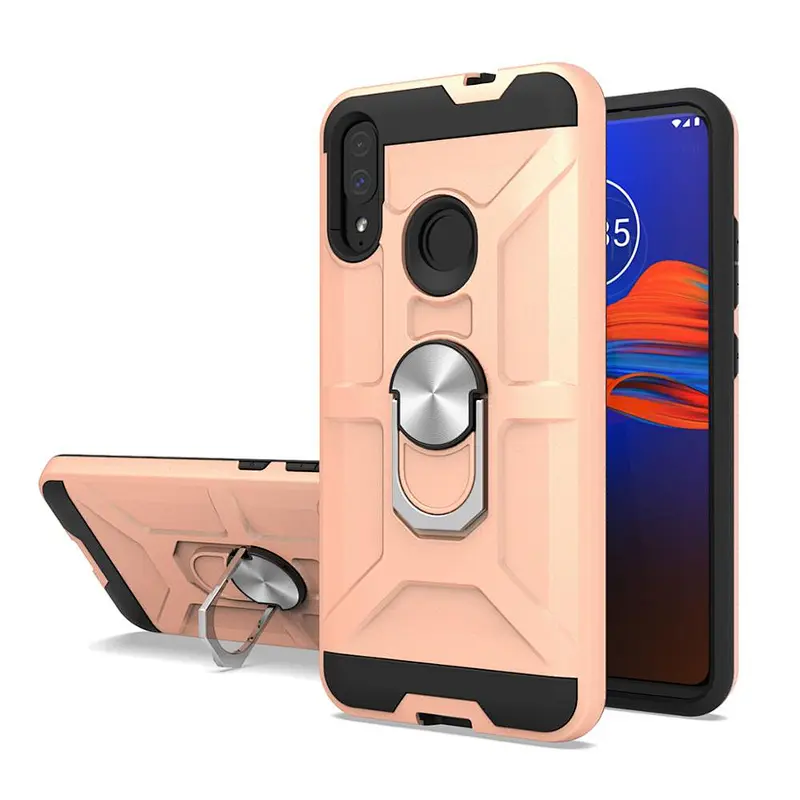 Anti-scratch magnet kickstand PC TPU back cover case For MOTO E6 plus