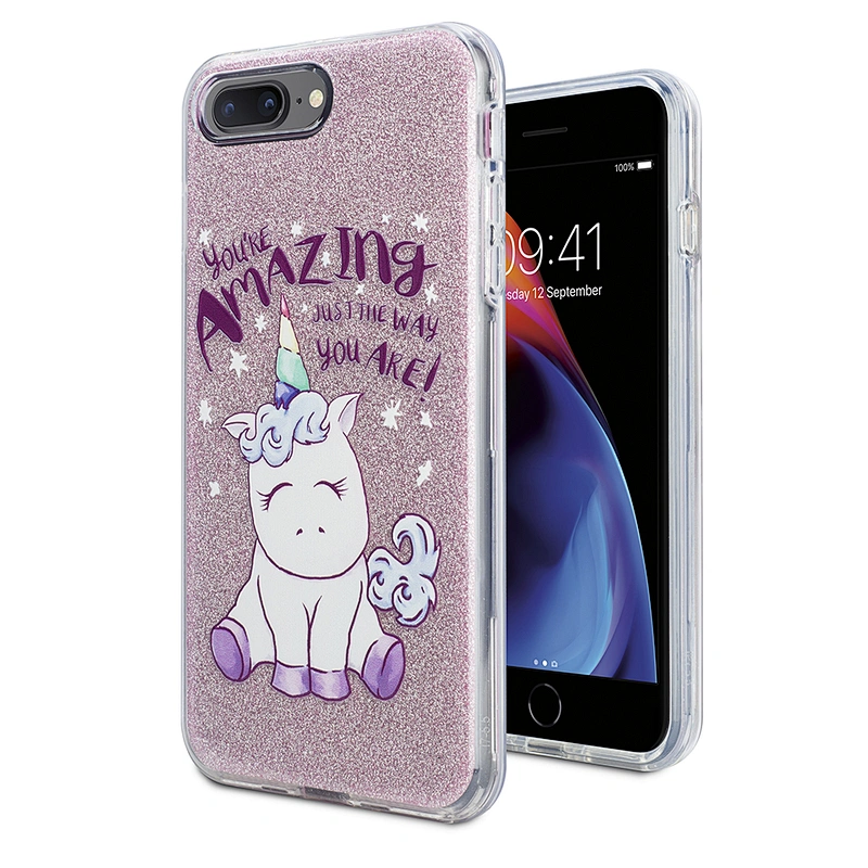 Best Selling luxury phone cases for Iphone 7 Plus Glitter mobile covers with oem printing for Iphone 8 Plus