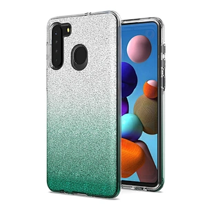 Custom Transparent Gradient PC Glitter Phone Case For Samsung A91 A81 A11 A21