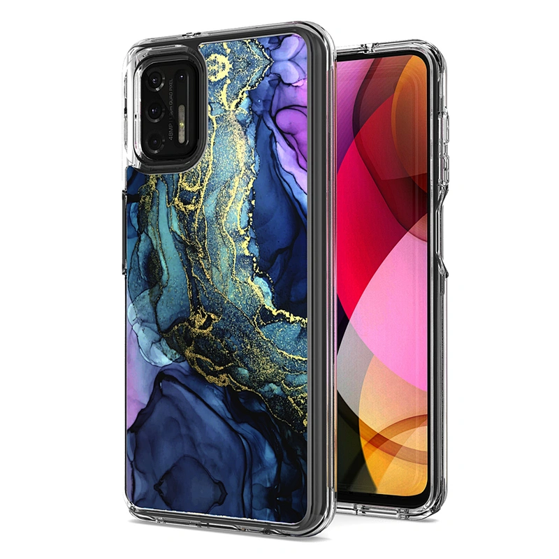 Double layer 2 in 1 fashion printable imd mobile phone cover case for Mototola G Play Power Stylus 2021