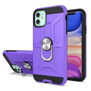 hot sale Metal Ring Car Holder cell phone case Armor cover Hybrid phone case for iphone 11