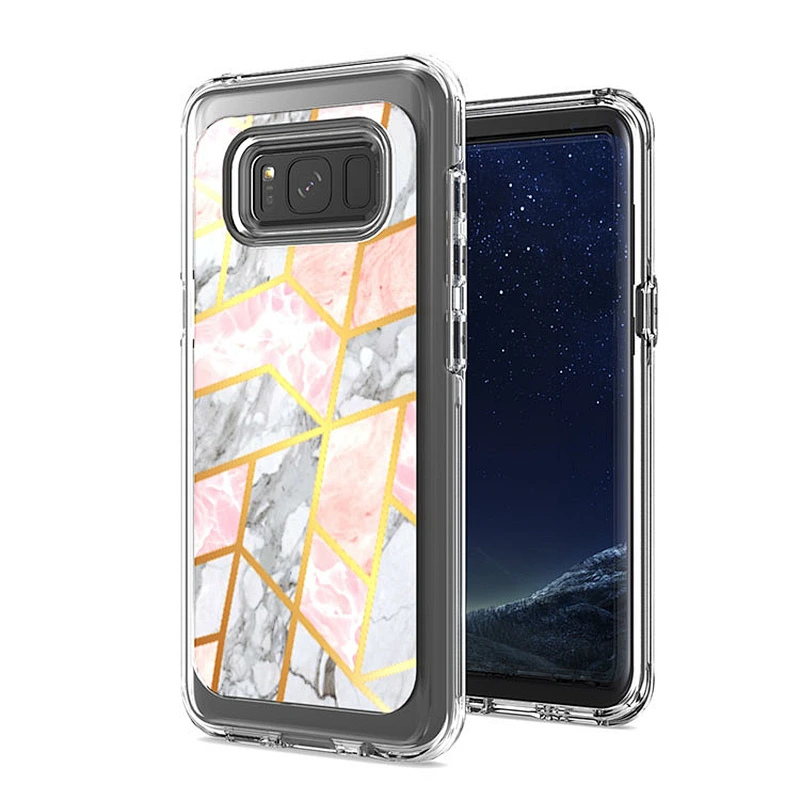 Electroplated IMD Marble soft TPU cell phone case with design for Samsung s8 s9 s10 plus