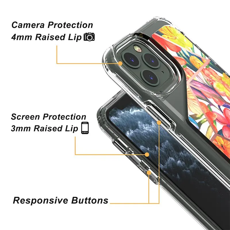 Logo Customized 3 In 1 Mobile Back Cover Cute Clear Phone Case For Apple iPhone XR X XS Max