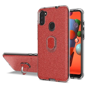 New trendy glitter ring holder phone case with mini support function for Samsung Galaxy A11