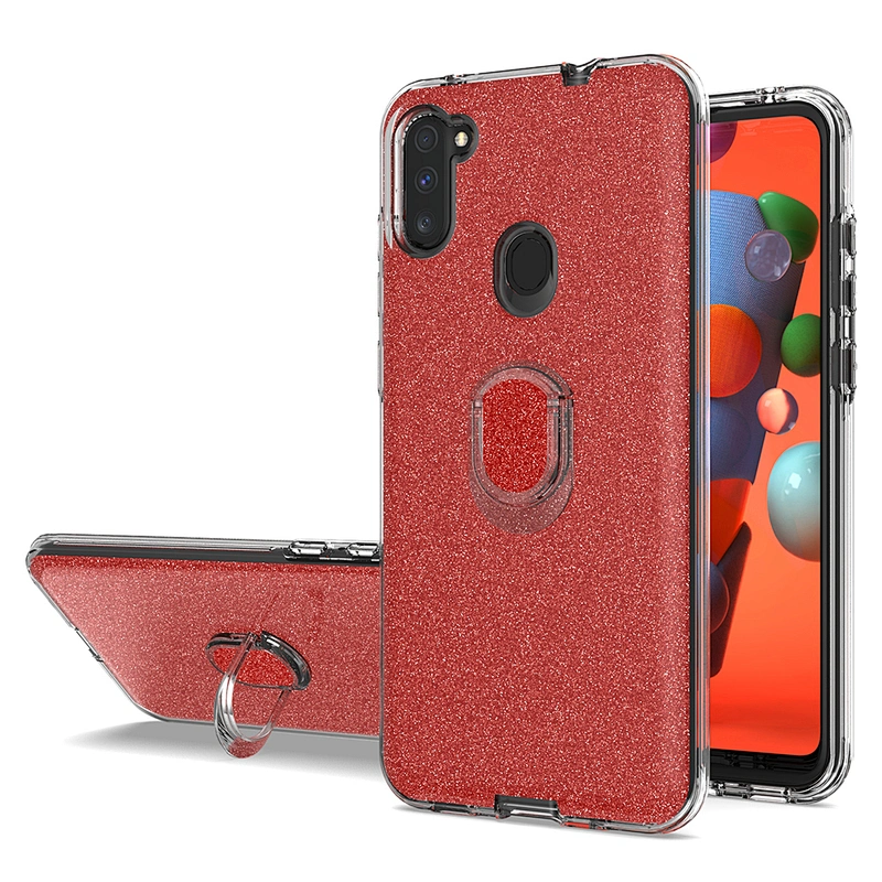 New trendy glitter ring holder phone case with mini support function for Samsung Galaxy A11