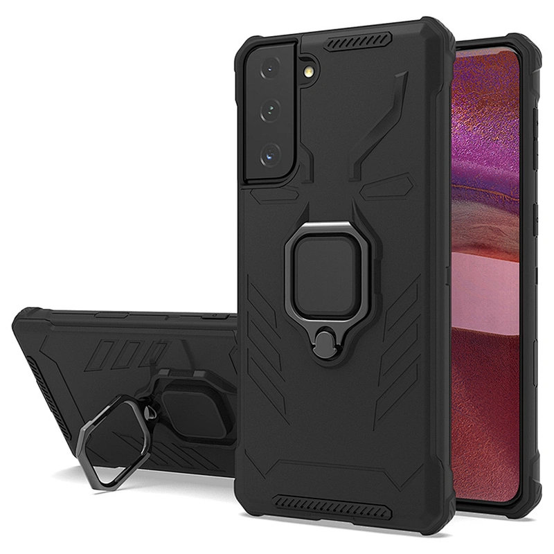Mobile back cover 360 degree rotating metal ring holder phone case for samsung S21 ultra plus