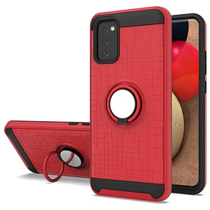 Android models double layers cell phone mobile cases with ring holder for Samsung A02S