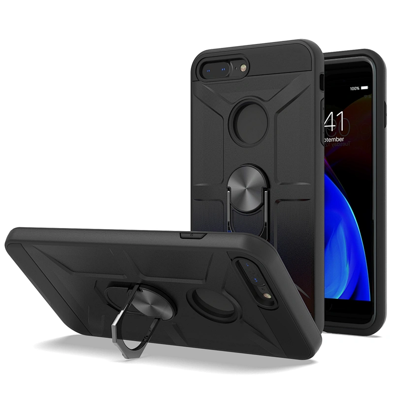 Fashionable matte finish mobile phone case covers with ring holder for iPhone 7 8 Plus 11 Pro Max