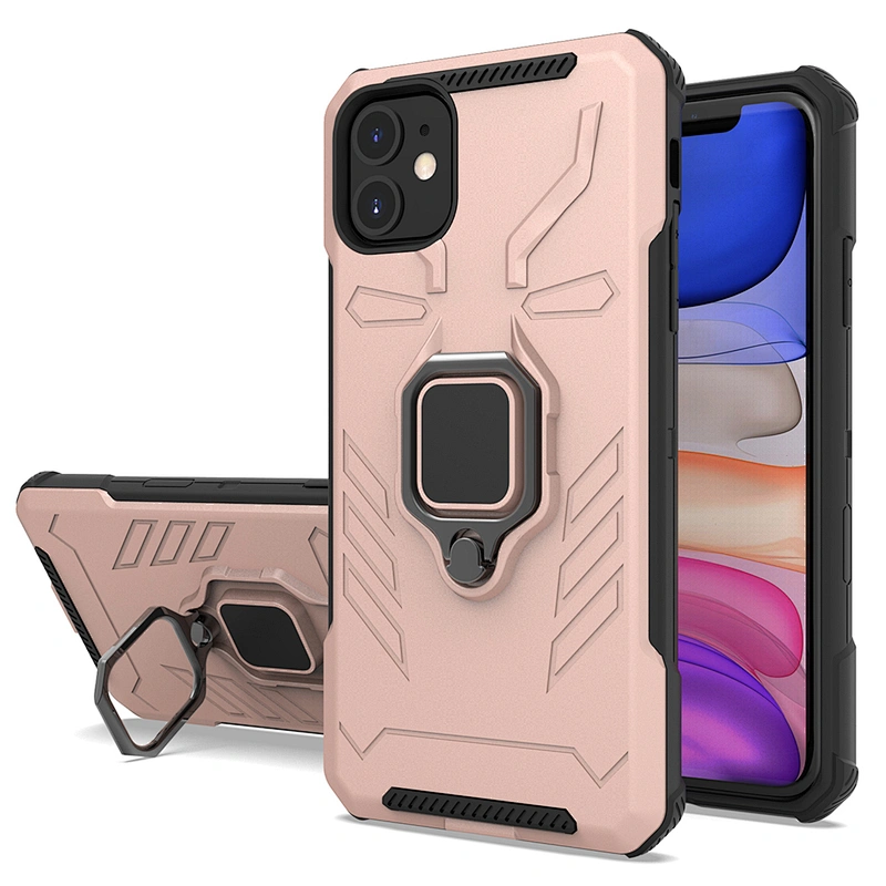 Shockproof mobile phone case with rotatable metal ring holder for iPhone 11 Pro X XS Max