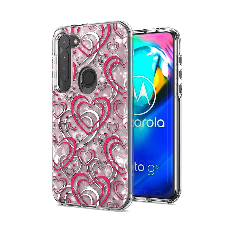 3 in 1 pink color Custom printed case for cell phone cover case for Motorola G power 2020 G8 power Lite