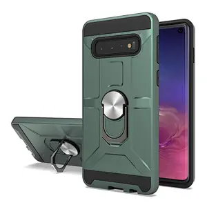 HOT SALE! High quality tpu pc 2 in 1 mobile phone cases with stand ring holder for Samsung S10