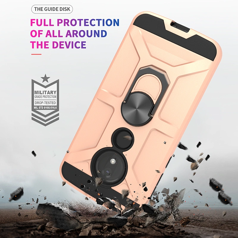 Shockproof mobile accessories cell phone covers with ring kickstand for Motorola G7 play
