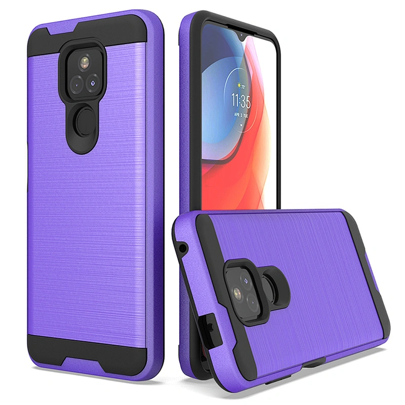 Wholesales Back Covers Brushed Metal TPU PC Phone Case For Motorola G Play 2021 Power Stylus G10 G30