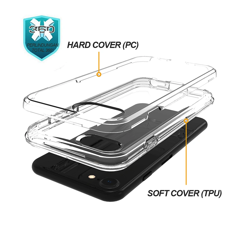 High Clear TPU PC Cell Phone Accessories Case for Apple iPhone 7 8 9 SE 11 Pro Max