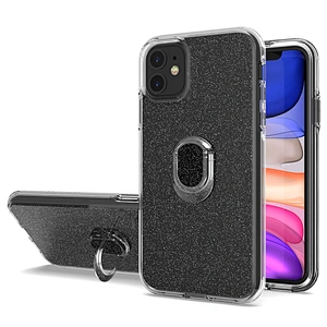 Flash Paper Glitter Shiny Ring Holder Case Cell Phone Covers For IPhone Xr Xs 11 Pro Max 12