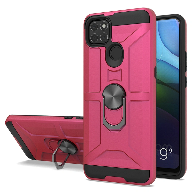 China wholesaler shock resistant mobile phone covers case with metal ring for Motorola G9 Power