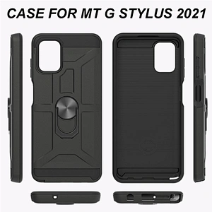 Hot models phone cases back cover with metal ring holder for Mototola G Play Power Stylus 2021
