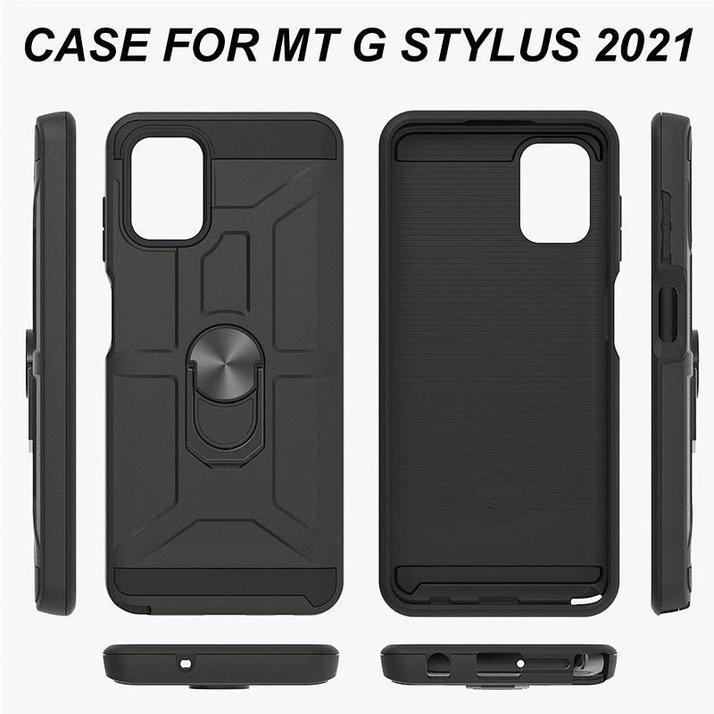Hot models phone cases back cover with metal ring holder for Mototola G Play Power Stylus 2021