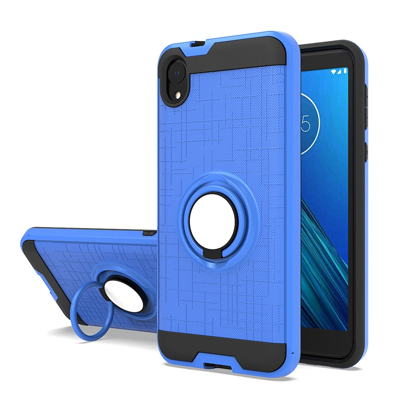 Magnet Car Bracket Kickstand 360 Degree Ring Holder Phone Cover for Motorola Moto E6 Play Plus