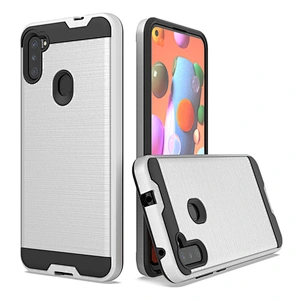 Hybrid shockproof brushed metal hard phone cases for Samsung A91 A81 A51 A01 A21 A11