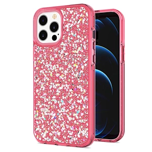 shockproof bumper glitter transparent twinkle phone case for Iphone 12 pro max mini