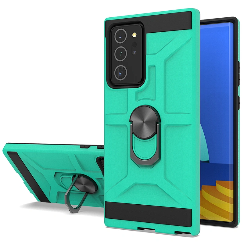 Heavy duty fundas hard pc soft tpu kickstand phone case for samsung note 20 ultra plus