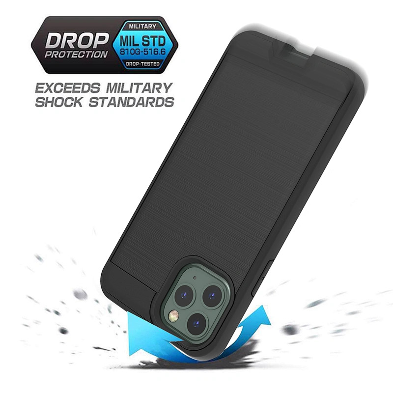 Brushed Metal Back Cover TPU PC Dual Layer Cell Phone Case For Samsung Note 10 Lite A81 M60S