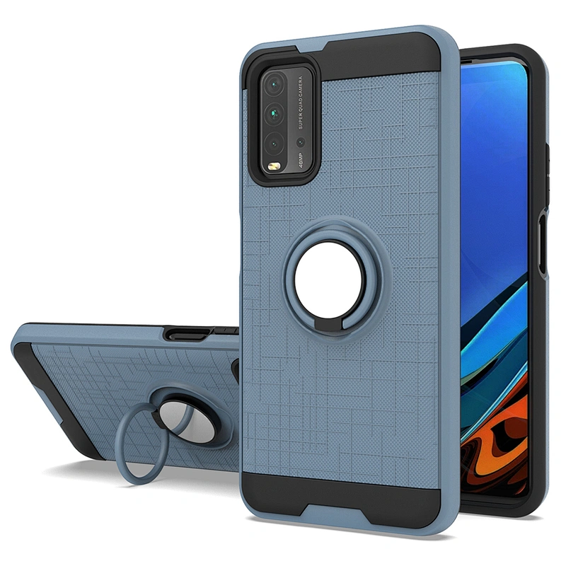 China supplier mobile phone cover case with 360 ring holder for Redmi 9 Power 9A 9C