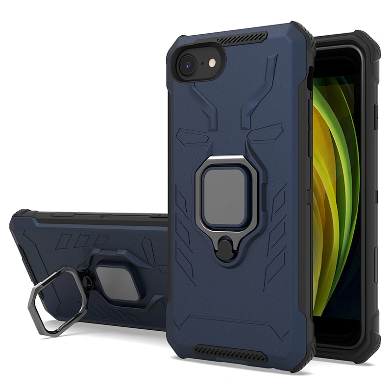 Exclusive iron design phone cases with upgraded metal ring with ring for iPhone 7 8 SE